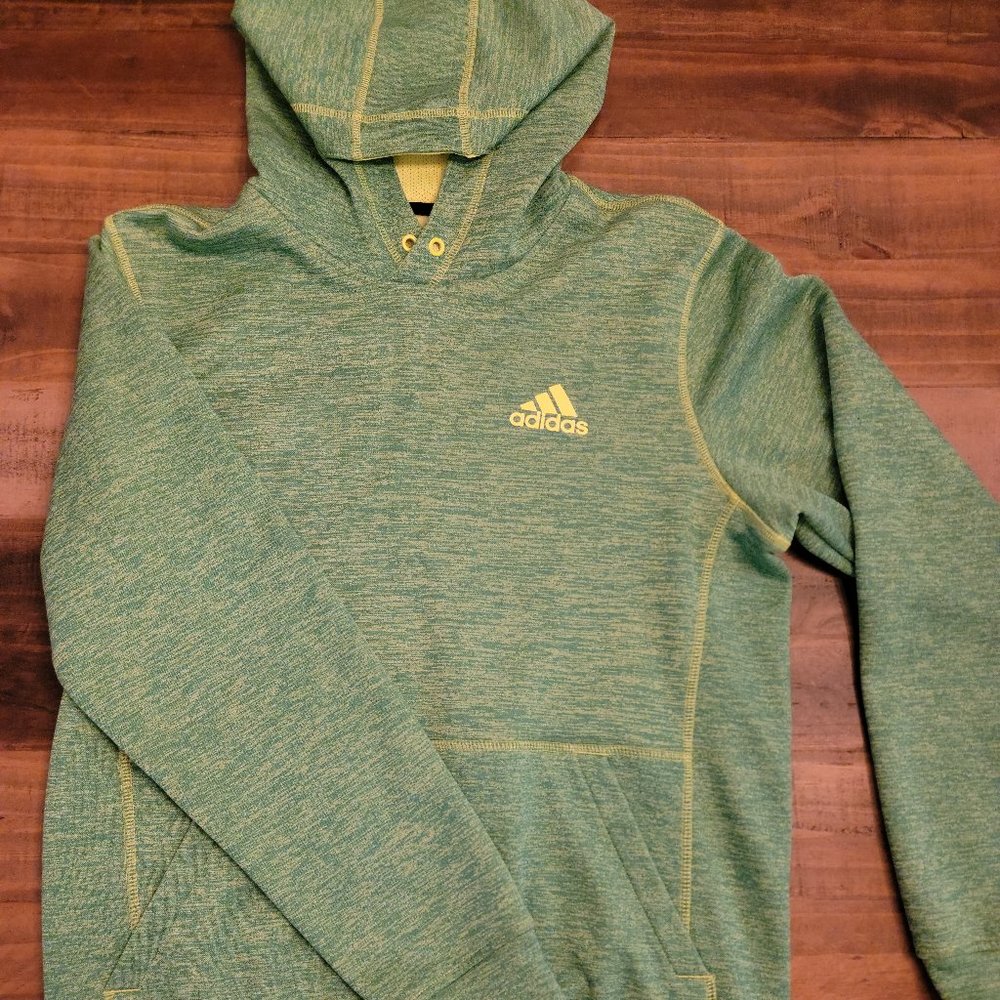 Mens Adidas Lime Green / Yellow Hoodie - S